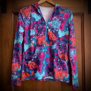 Reel Legends multicolor hoodie - blue, red, orange, pink - Size M